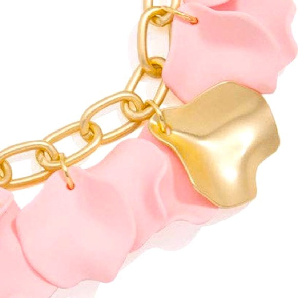 RESIN & METAL HAND PAINTED PETAL BRACELET 💖STUNNING💖 - Picture 2 of 2